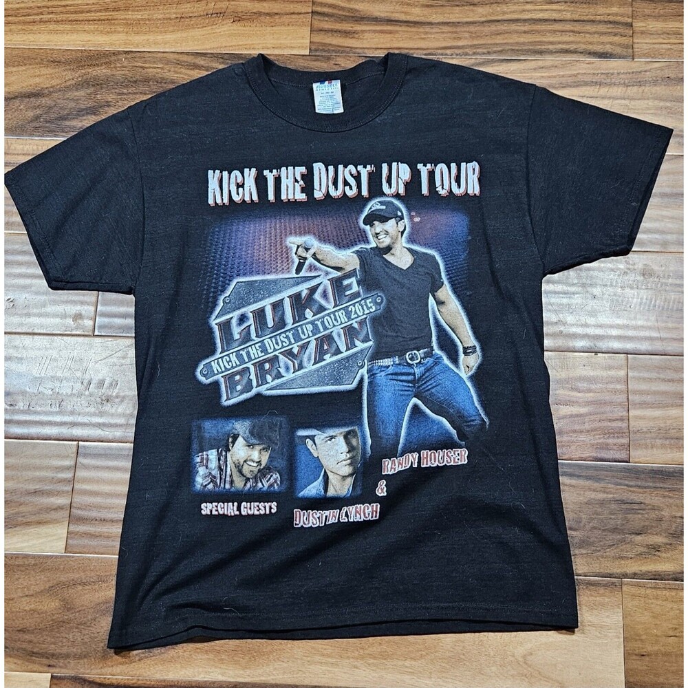 Luke Bryan kick the dust up men’s black shirt size Medium M Houser Lynch